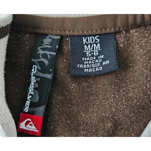 Quiksilver Full Zip-Up Jacket - Brown and Cream Size Kids Medium 5-6 - Picture 5 of 7